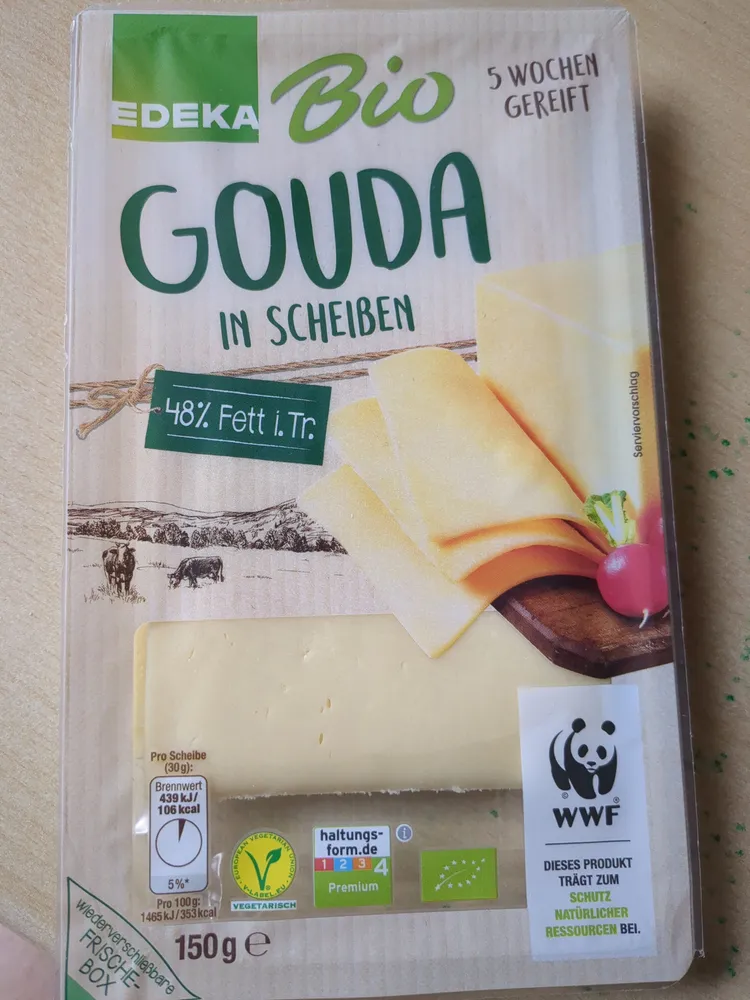 Edeka Bio-Gouda in Scheiben