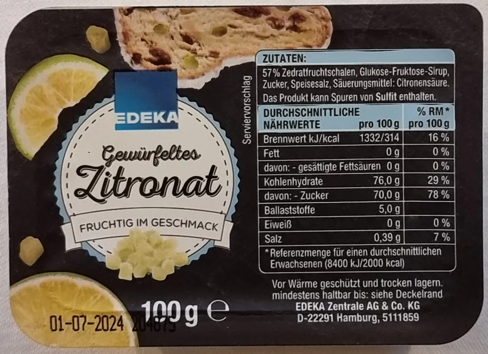 Zitronat gewürfelt