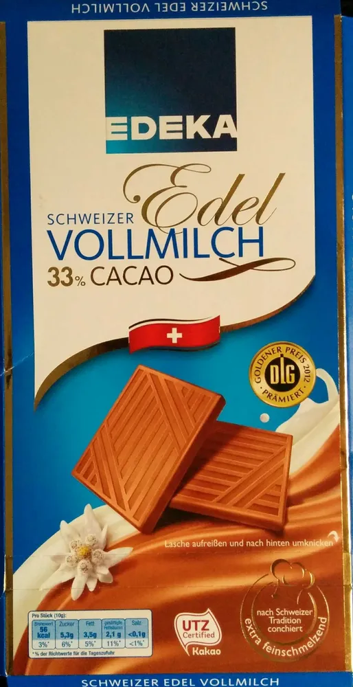 Schweizer Edel Vollmilch