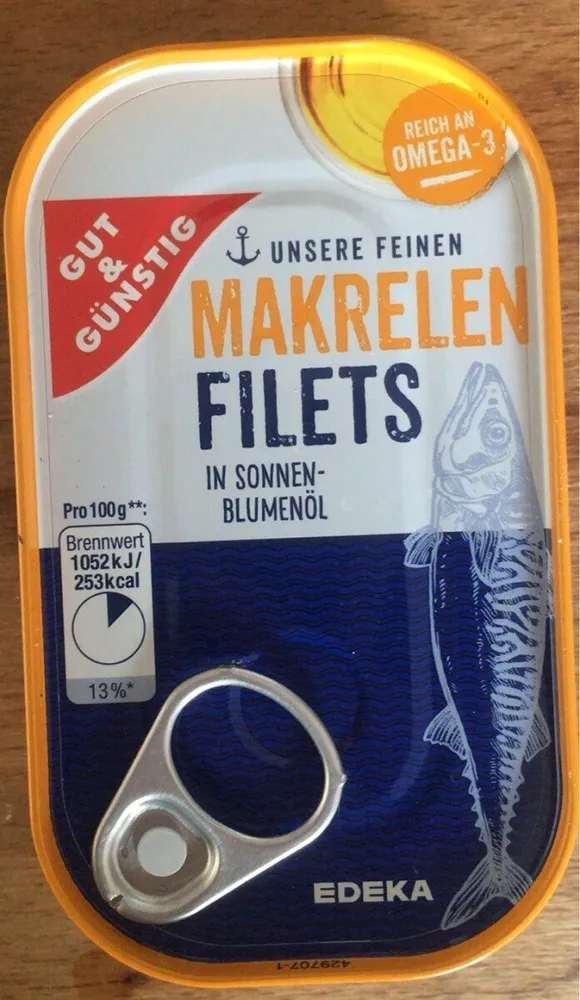 Makrelenfilets in Sonnenblumenöl