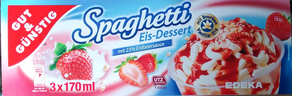 Spaghetti Eis-Dessert