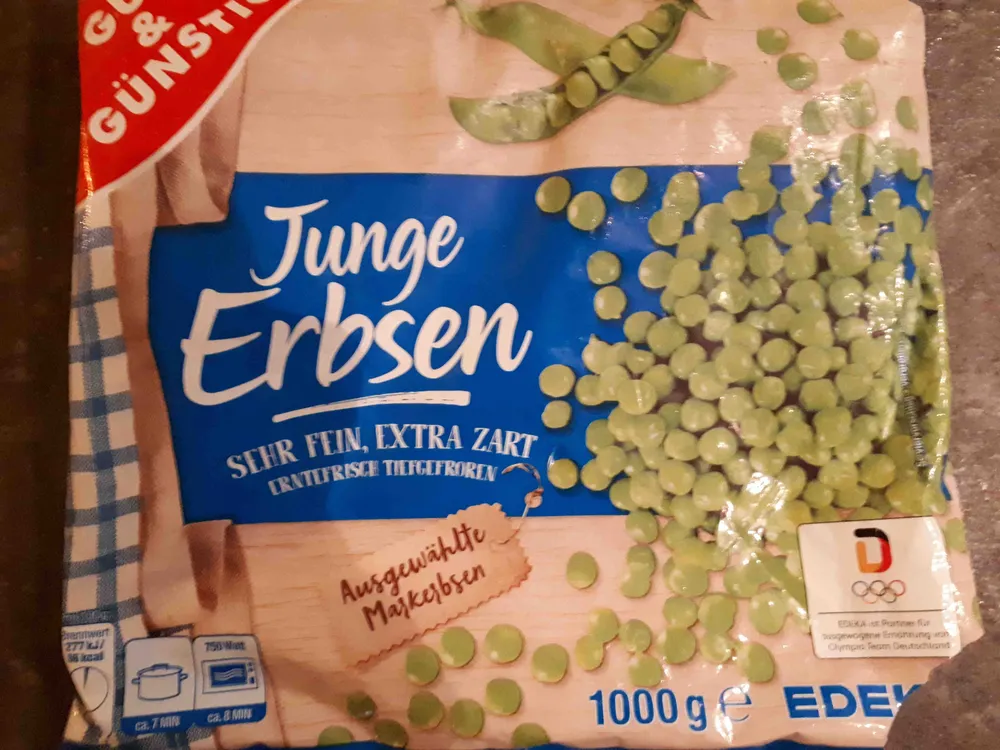 Erbsen tiefgefroren
