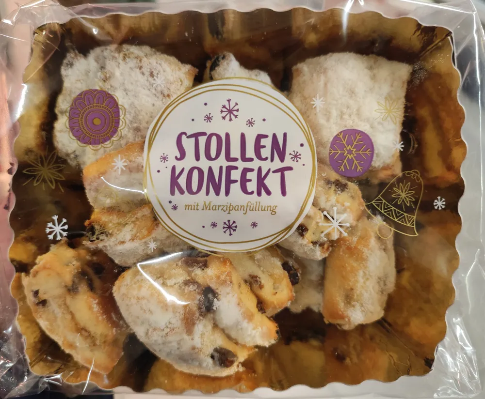 Stollenkonfekt mit Marzipanfüllung