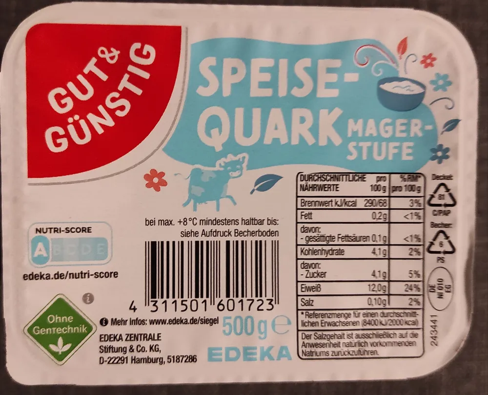 Speisequark Magerstufe