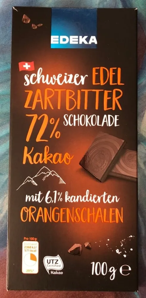 Edelzartbitter Schokolade Orangenschalen