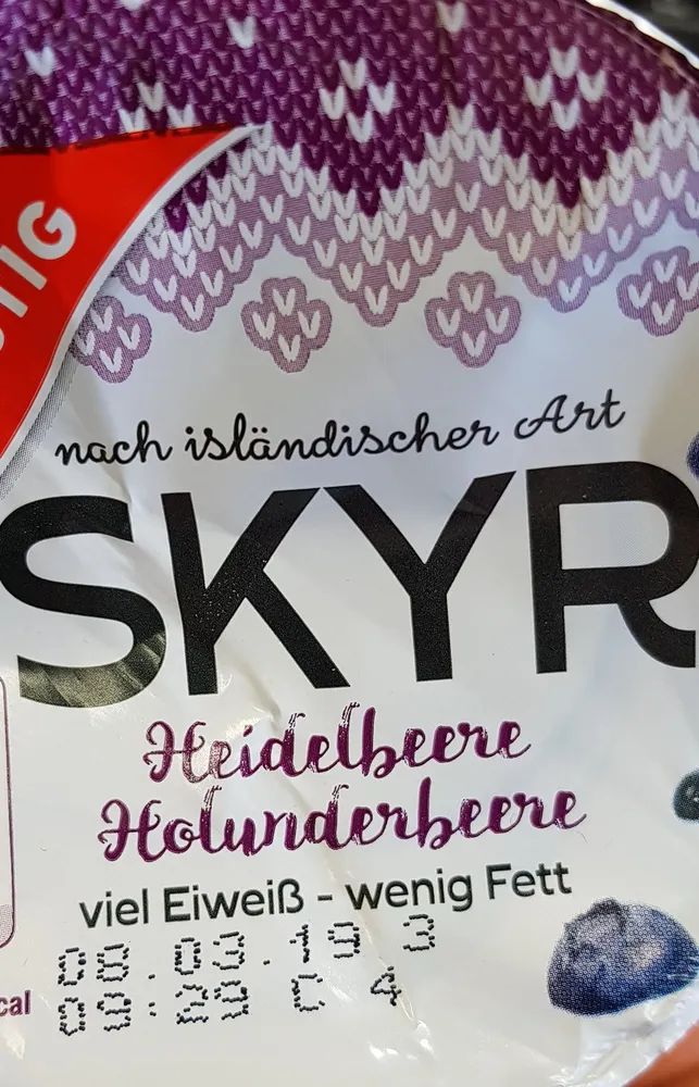 skyr Heidelbeere Holunderbeere