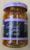 Knoblauch gehackt, mit Chili und Öl