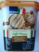 Kaffeeeis und Eis mit Sahnegeschmack mit 3% Schokoladenstückchen mit Kaffee.