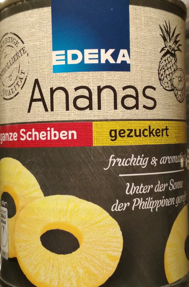 Dosenfrüchte Ananas, ganze Scheiben, gezuckert