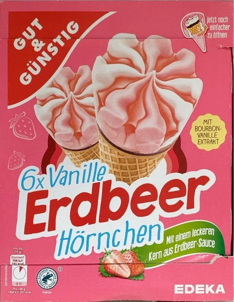 Vanille Erdbeere Hörnchen