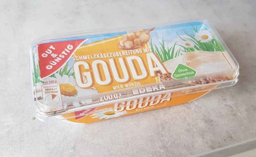 Schmelzkäsezubereitung mit Gouda (mild-würzig)