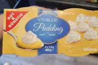 Vanille Pudding und Sahne