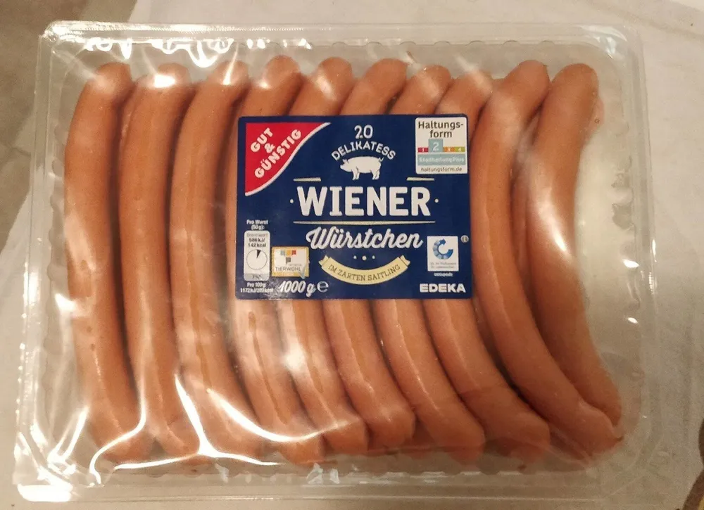 20 Delikatess Wiener Würstchen im zarten Saitling