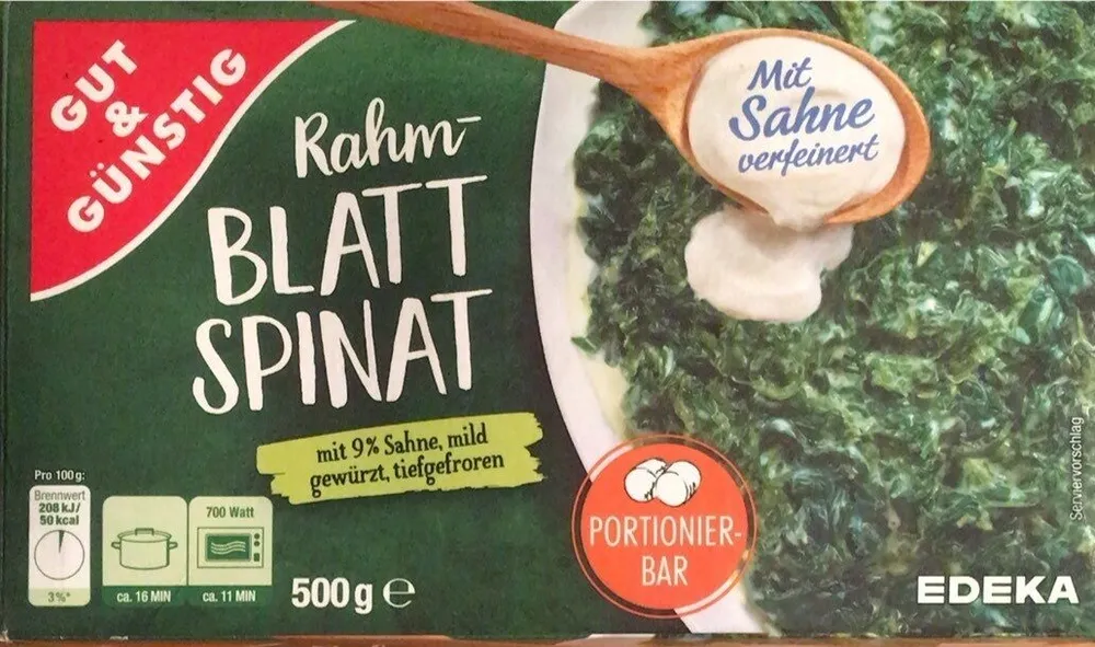 Rahm-Blattspinat