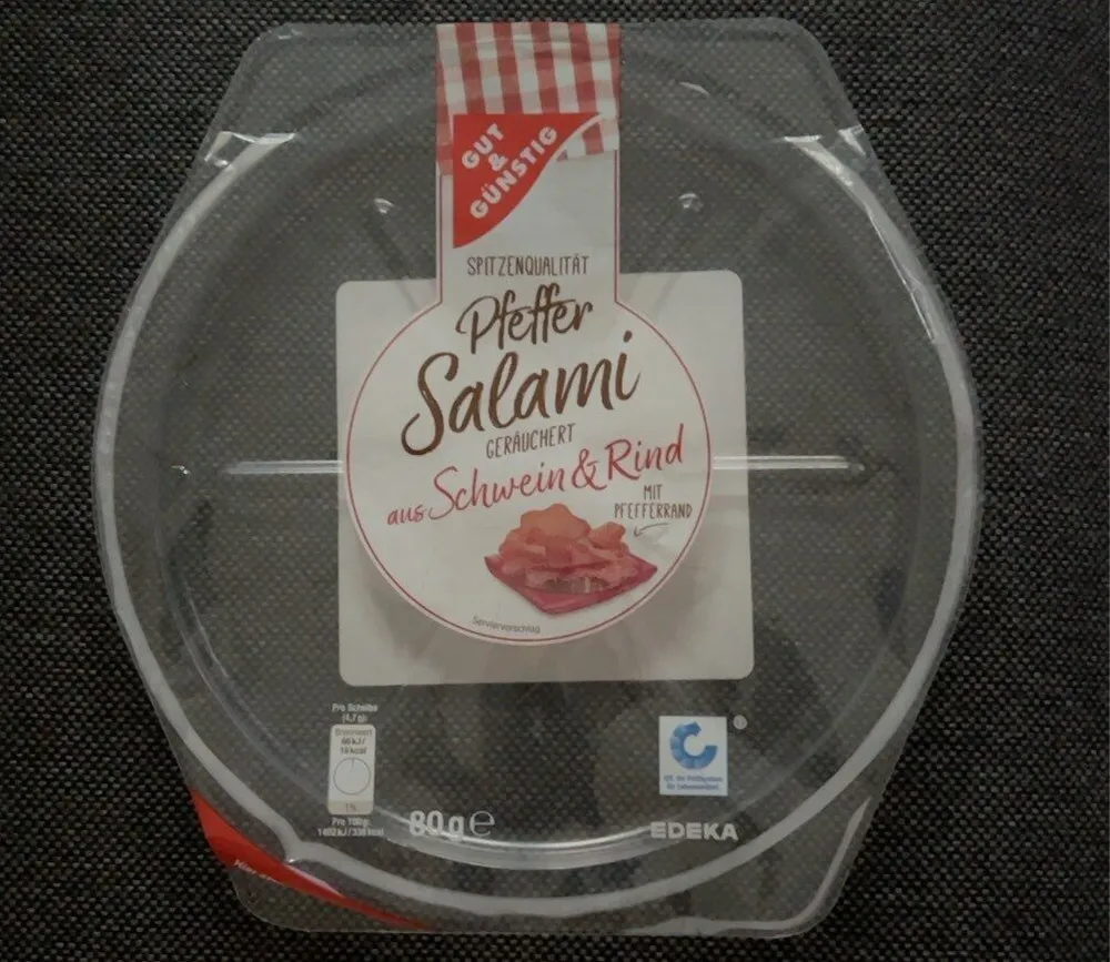 Pfeffer Salami geräuchert aus Schwein & Rind