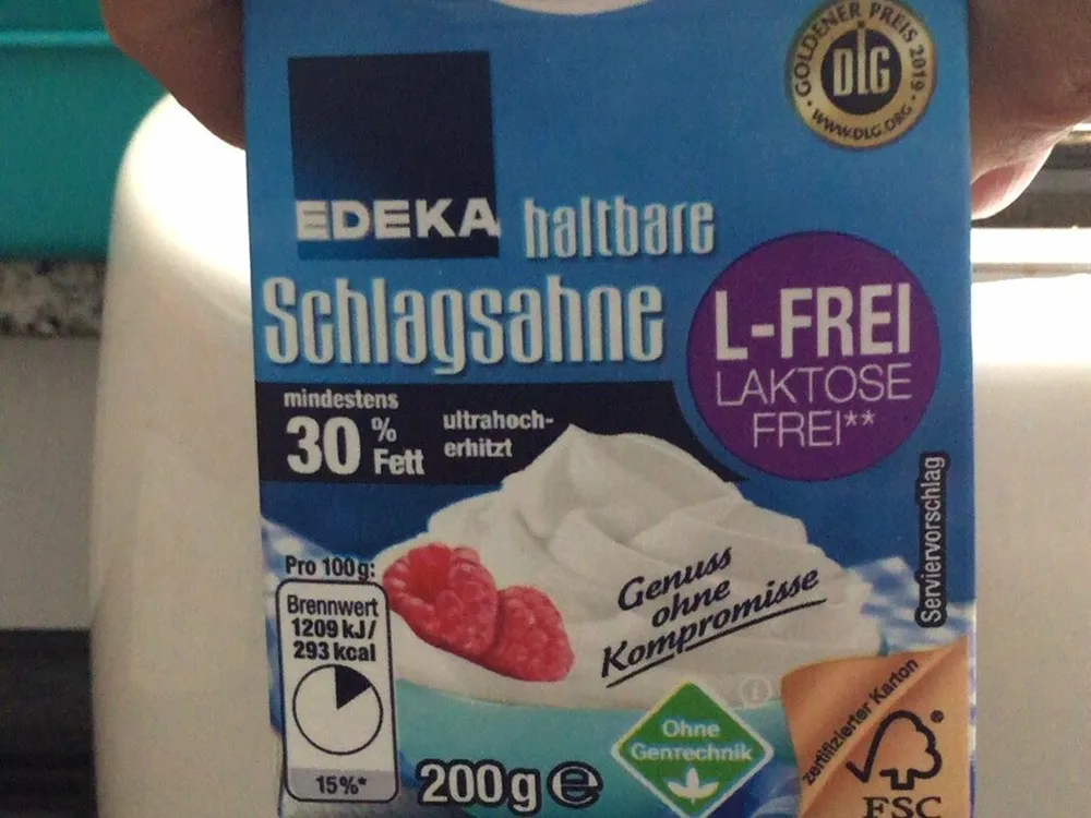 haltbare Schlagsahne