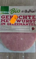 Gekochte Mettwurst im Geleemantel