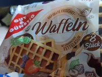 Gefüllte Frischei-Waffeln mit kakaohaltiger Fettglasur