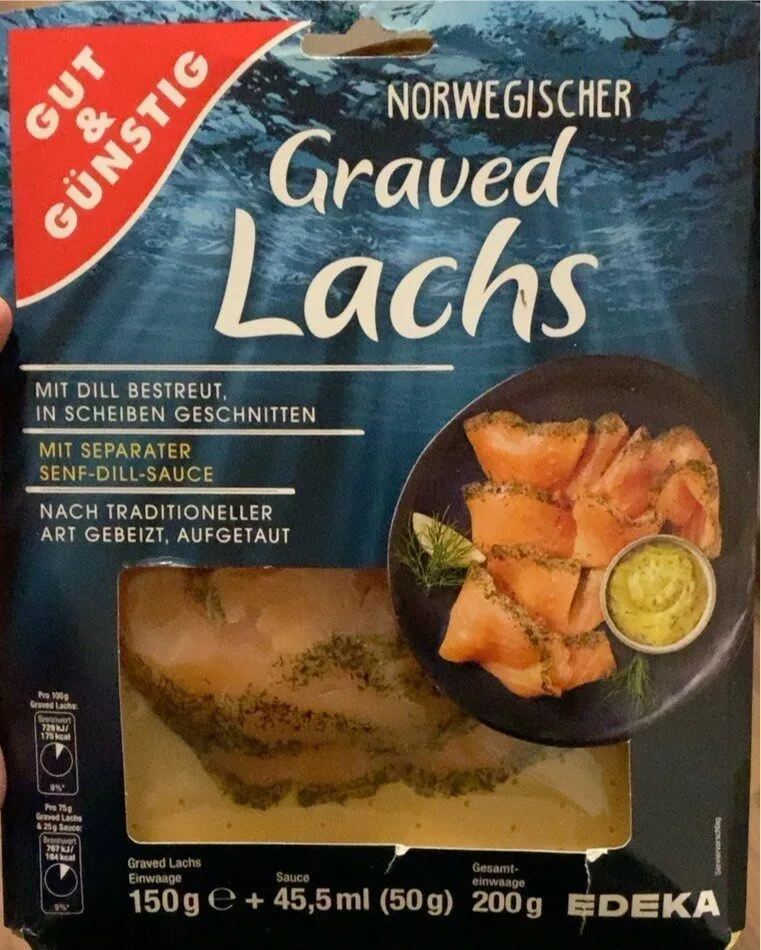 Norwegischer graved Lachs bis auf Soße