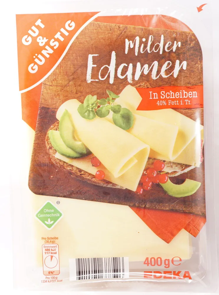 Milder Edamer in Scheiben