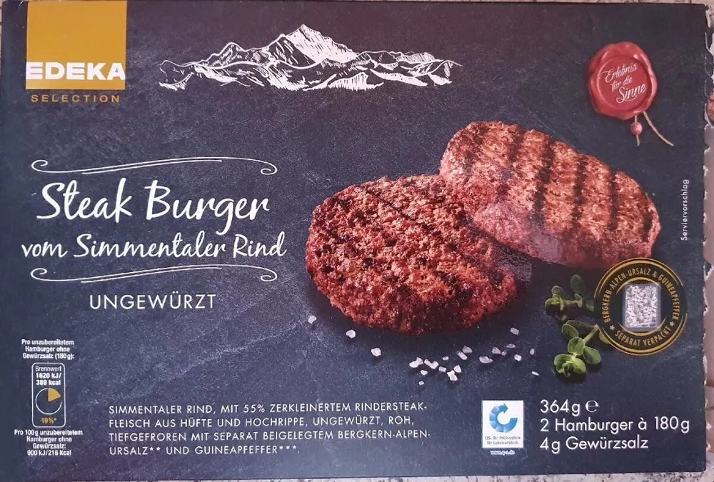 Edeka Steak Burger vom Simmentaler Rind