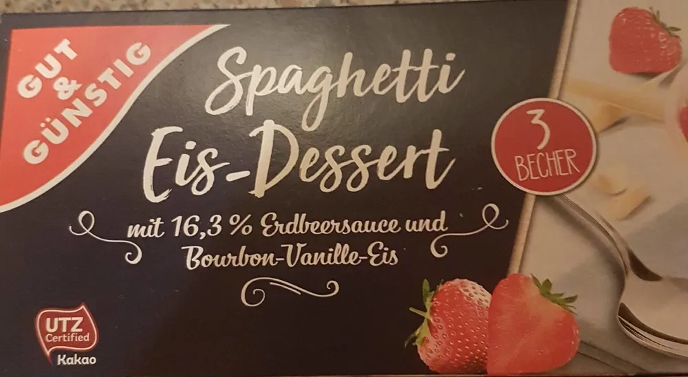 Spaghetti Eis-Dessert