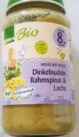 Dinkelnudeln Rahmspinat Lachs (ab 8. Monat)