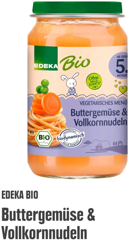 Buttergemüse und Vollkornnudeln