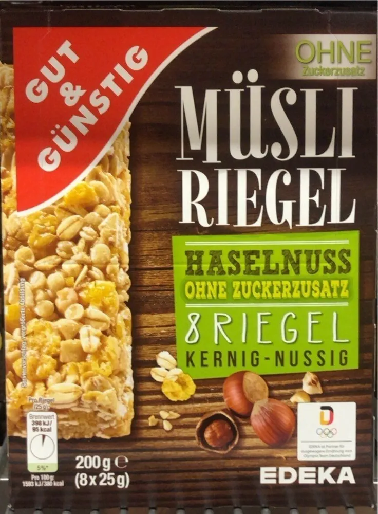 Müsli Riegel Haselnuss