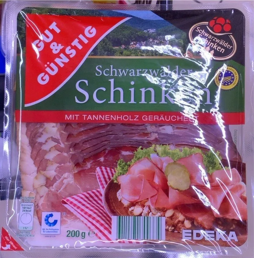 EDEKA GUT&GÜNSTIG  Schwarzwälder Schinken 200g 2.49€ 1kg 12,