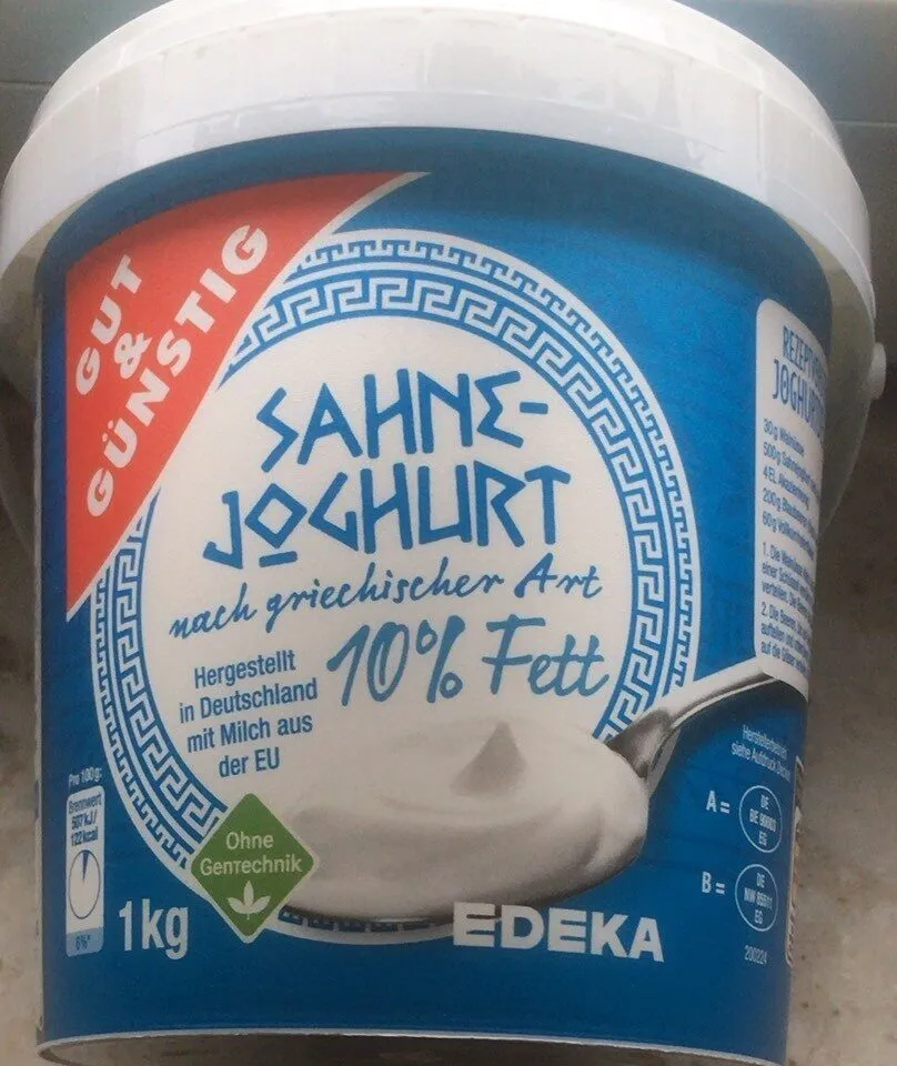 Sahne -Joghurt nach Griechischer Art