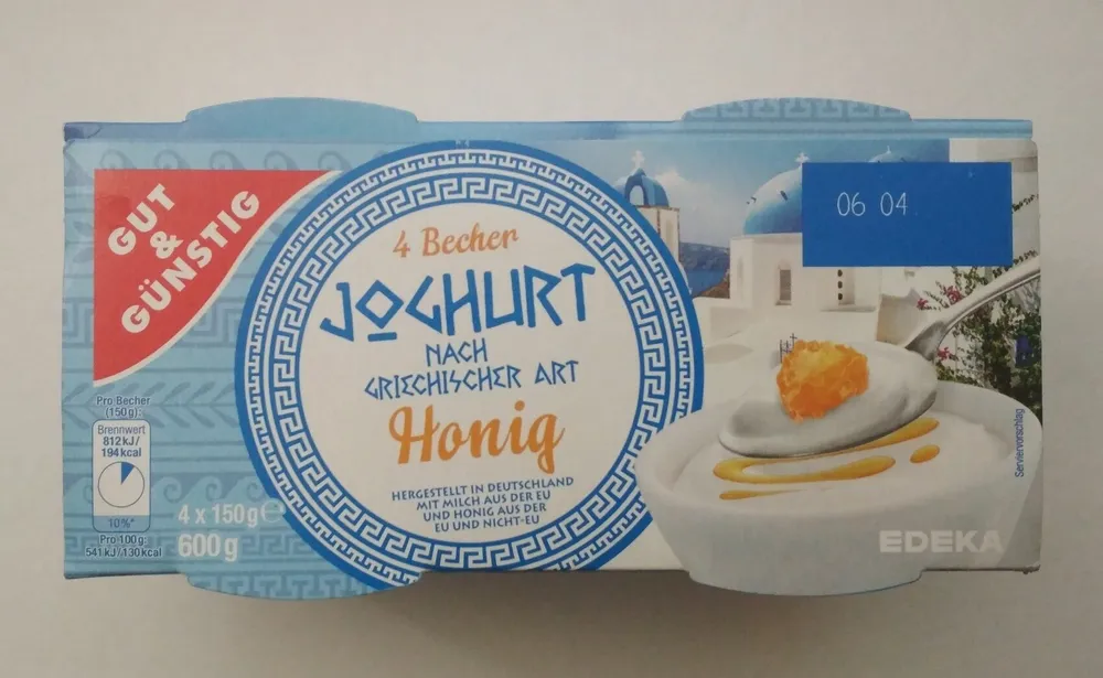 Joghurt nach griechischer Art Honig