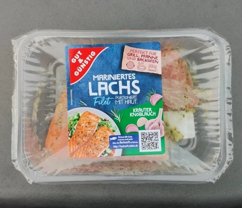 Mariniertes Lachsfilet