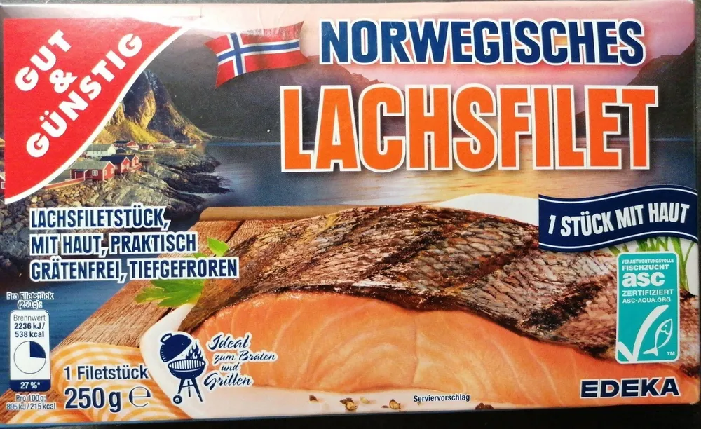 Norwegisches Lachsfilet mit Haut