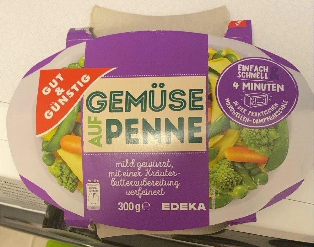 Gemüse auf Penne