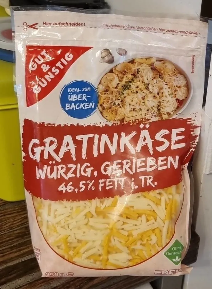 Gratinkäse Würzig,gerieben