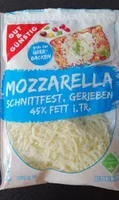Mozzarella Schnittfest, Gerieben 45 % Fett