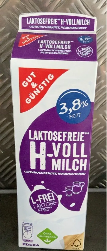 LAKTOSEFREIE VOLL MILCH ULTRAHOCHERHITZT, HOMOGENISIERT