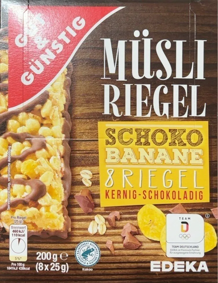 Müsliriegel Schoko Banane