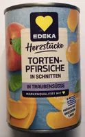 Obst: Pfirsich - Tortenpfirsiche in Schnitten
