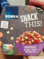 Linsensalat mit Mais, Paprika und Karotten