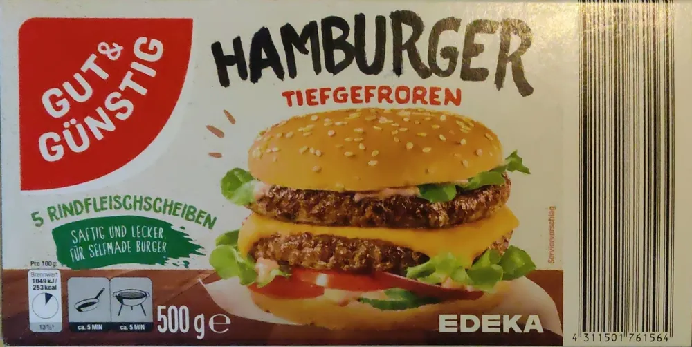 Hamburger Tiefgefroren