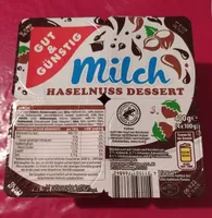 Milch Haselnuss Desert