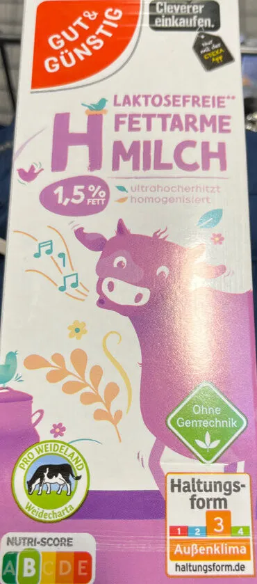 Laktosefreie fettarme H-Milch