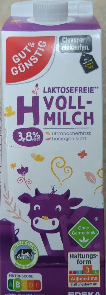 laktosefreie H-Vollmilch