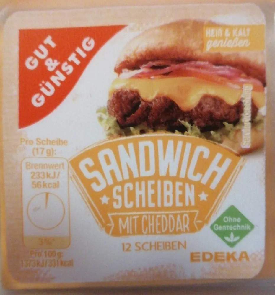 Sandwich Scheiben mit Cheddar