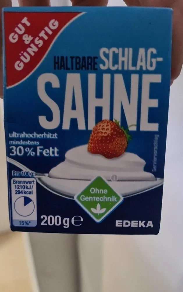 Haltbare Schlagsahne