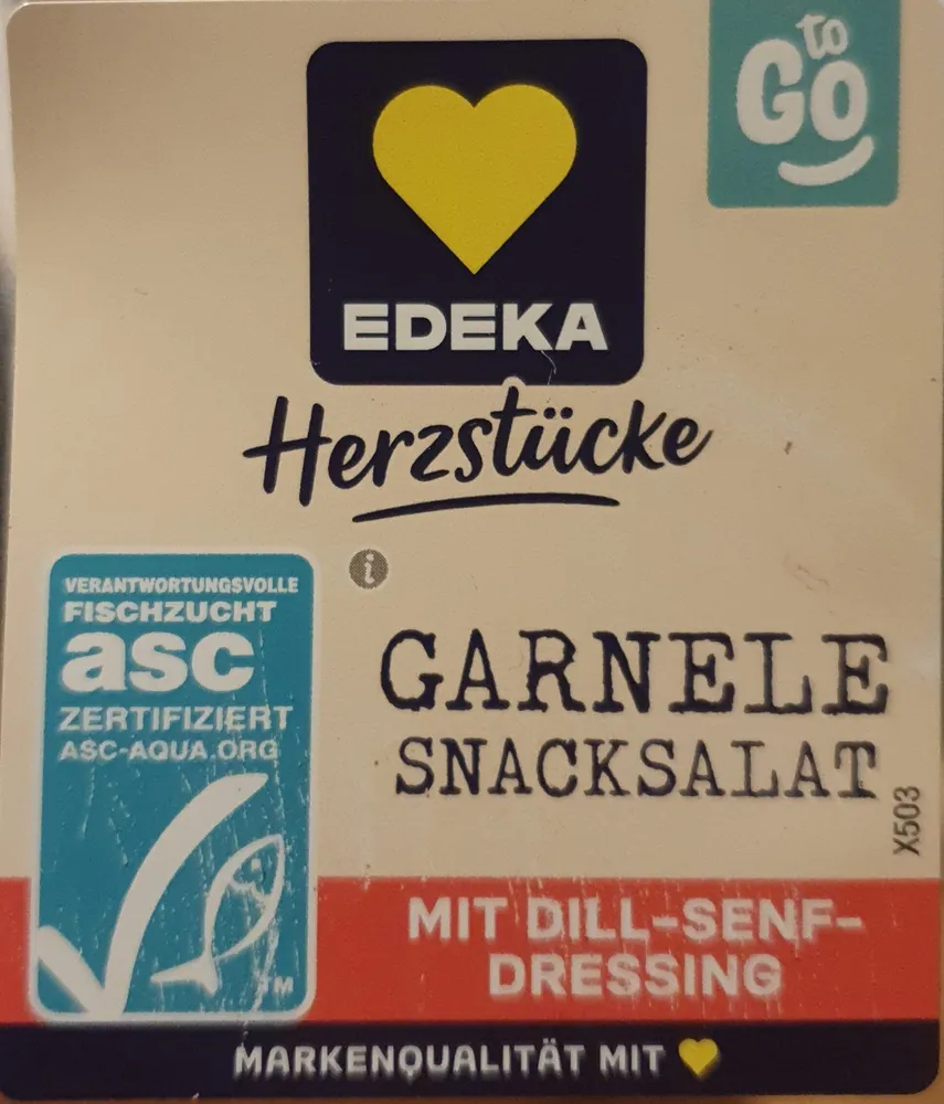 Herzstücke Garnele Snacksalat mit Dill-Senf-Dressing