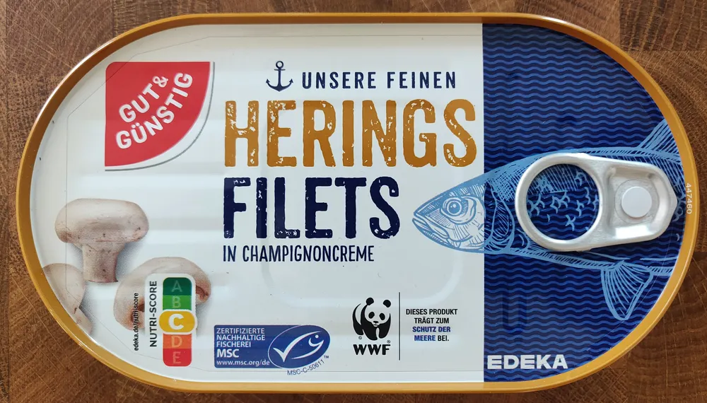 Heringsfilet in Champignonssauce