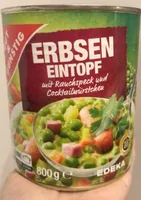 Erbsen Eintopf mit Rauch-Speck und Cocktailwürstchen